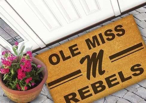 KH Sports Fan Ole Miss Rebels Team Logo Coir Doormat, 18x30 Inches, Rebels Outdoor Rug; Display Your Team Spirit with This Unique Mississippi Rebels Doormat in Saudi Arabia