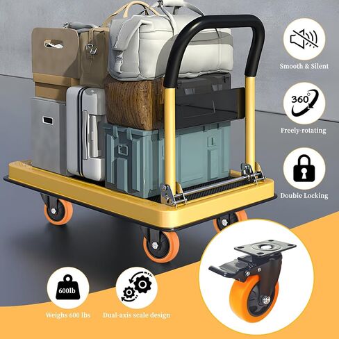 عجلات 3 بوصة العجلات ， العجلات مجموعة من 4 من الخدمة الثقيلة مع المكابح ， 360 ° عجلات Workbench للعربات ، وألعاب البولي يوريثان البرتقالية للأثاث والمعدات (Orange 2 × دوارة و 2 × الفرامل ، 4 بوصة) in Kuwait