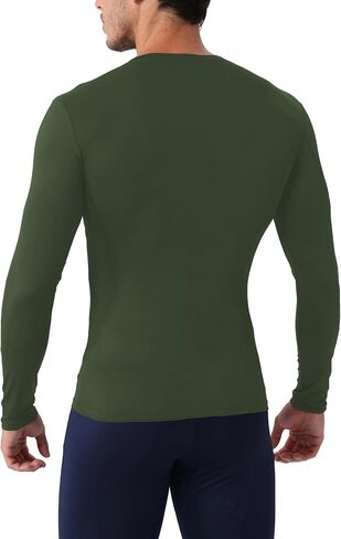 Men's Compression Shirt V Neck Long Sleeve Workout Shirts Cool Dry Athletic Gym Undershirts Active Sports Baselayer Tops in Saudi Arabia