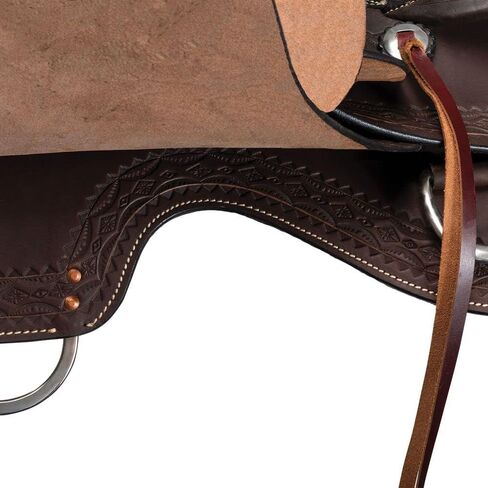 Double S Oiled Trail Saddle | Beautifully Hand Tooled | Generously Padded Seat | Lightweight & Maintenance Free | Stainless Steel Hardware | Saddle Bag Compatible | in Saudi Arabia