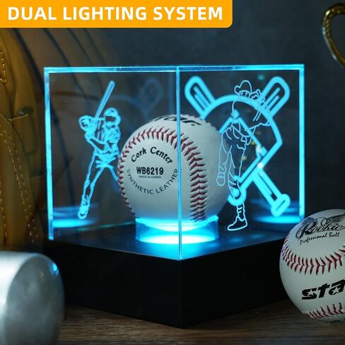 علبة عرض لعبة البيسبول مع مصابيح LED Baseball Holder Display مع نقوش ، وحالة بيسبول تضيء للعرض ، و Clear Stand Stand Clear Clear Clear For Memorabilia ، و Softball Golf Baseball Case in Saudi Arabia
