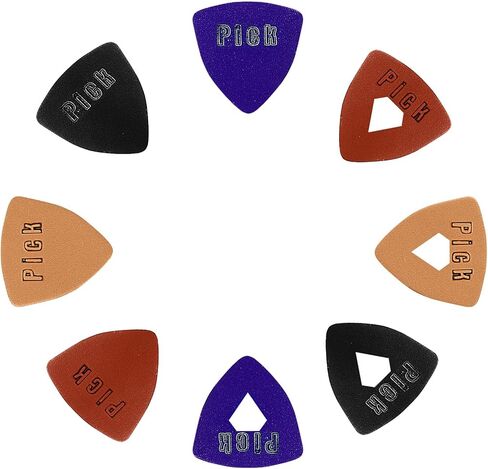 8 Pcs Soft Leather Ukulele Picks Includes 4 Hollow Diamond and 4 Triangle Shaped Soft Guitar Picks Multi-Colors Guitar Plectrums for Electric Acoustic Guitar Picks Bass Picks in Saudi Arabia
