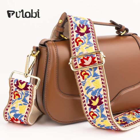 TULOBI Vintage Embroidery Purse Strap Replacement Crossbody forHandbags Women, 2 inch Wide Guitar Strap for Purses Crossbody, Adjustable 31-56 inches Bag Strap (Red) in Kuwait