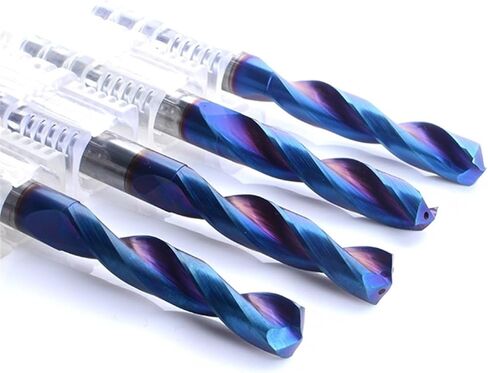 1pcs 6mm-9mm HRC65 بتات حفر كربيد صلبة ، داخلية من خلال ثقب المبرد 5D الأزرق الفلوت تويست CNC بت (6.7 مم 1pc) in Saudi Arabia