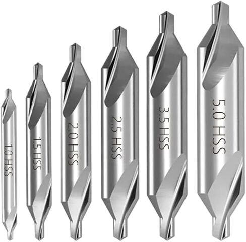 HSS Combined Center Center Drills 60 درجة countersinks مجموعة البت 1.0 مم 1.5 مم 2.0 مم 2.5 مم 3.5 مم 5 مم بتات معدنية 1pcs (4pcs 1.0-5.0mm) in Saudi Arabia