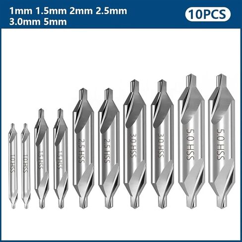 HSS Combined Center Center Drills 60 درجة countersinks مجموعة البت 1.0 مم 1.5 مم 2.0 مم 2.5 مم 3.5 مم 5 مم بتات معدنية 1pcs (4pcs 1.0-5.0mm) in Saudi Arabia