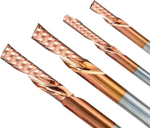 أسفل مطحنة TICN المغلفة 4 5 6 8 ملم شانك CNC بت واحد قطع طحن الطحن الطحن من الخشب 1pcs (4x4x8x40mm) in Saudi Arabia