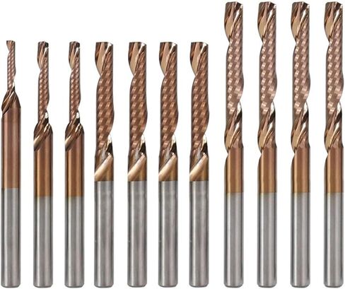 Bawho End Milling Cutter 1/8 "" Shank TICN Carbide End Mill Single Flute CNC BET BET لقطع النحاس من الألومنيوم 1PCs (3.175x3.175x15x40mm) in Saudi Arabia