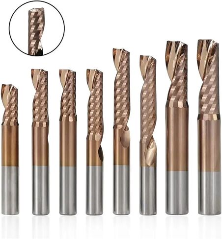 Bawho End Milling Cutter 1/8 "" Shank TICN Carbide End Mill Single Flute CNC BET BET لقطع النحاس من الألومنيوم 1PCs (3.175x3.175x15x40mm) in Saudi Arabia