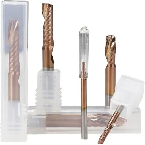 Bawho End Milling Cutter 1/8 "" Shank TICN Carbide End Mill Single Flute CNC BET BET لقطع النحاس من الألومنيوم 1PCs (3.175x3.175x15x40mm) in Saudi Arabia