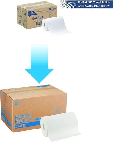 Pacific Blue Ultra 9 "لفة منشفة ورقية (Sofpull التي كانت تحمل علامة تجارية سابقًا) بواسطة GP Pro (Georgia-Pacific) ، وايت ، 26610 ، لفة 400 قدم in Saudi Arabia