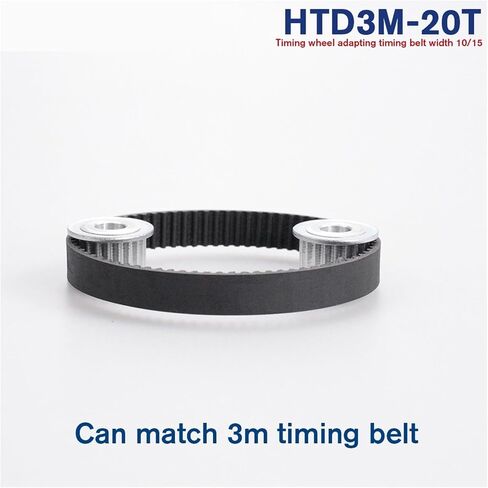3M-20T Pulley 5/6/6.35/7/8/10mm Bore Gear Pulley 3mm Pitch 11mm Belt Width Aluminum Alloy Belt Pulleys(12mm,2PCS_for Belt WIDTH15MM) in Saudi Arabia