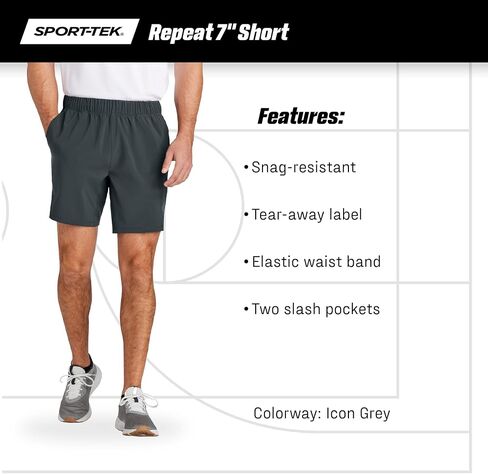 Sport-Tek للجنسين تكرار 7 قصيرة | شورتات صالة رياضية خفيفة الوزن 3.5 بوصة للرجال والنساء ، وتلائم رياضي مع حزام متماسك التماسك in Saudi Arabia