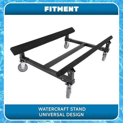 ECOTRIC Universal Watercraft Dolly 1400 LBS Compatible with Sea-Doo Yamaha Kawasaki Jet Ski Stand Boat Sailboats Adjustable w/Four Casters Steel Black in Saudi Arabia
