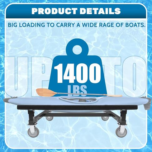ECOTRIC Universal Watercraft Dolly 1400 LBS Compatible with Sea-Doo Yamaha Kawasaki Jet Ski Stand Boat Sailboats Adjustable w/Four Casters Steel Black in Saudi Arabia