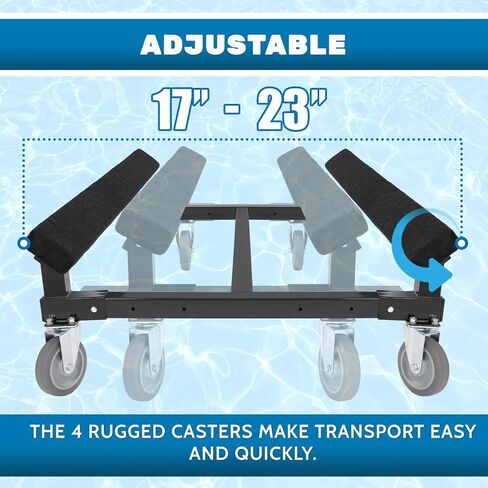 ECOTRIC Universal Watercraft Dolly 1400 LBS Compatible with Sea-Doo Yamaha Kawasaki Jet Ski Stand Boat Sailboats Adjustable w/Four Casters Steel Black in Saudi Arabia