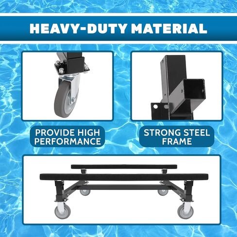 ECOTRIC Universal Watercraft Dolly 1400 LBS Compatible with Sea-Doo Yamaha Kawasaki Jet Ski Stand Boat Sailboats Adjustable w/Four Casters Steel Black in Saudi Arabia