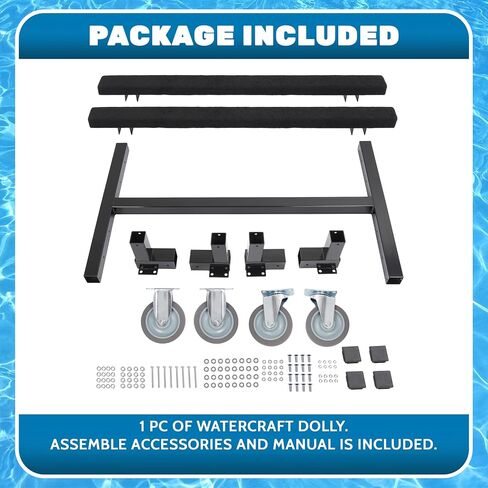 ECOTRIC Universal Watercraft Dolly 1400 LBS Compatible with Sea-Doo Yamaha Kawasaki Jet Ski Stand Boat Sailboats Adjustable w/Four Casters Steel Black in Saudi Arabia