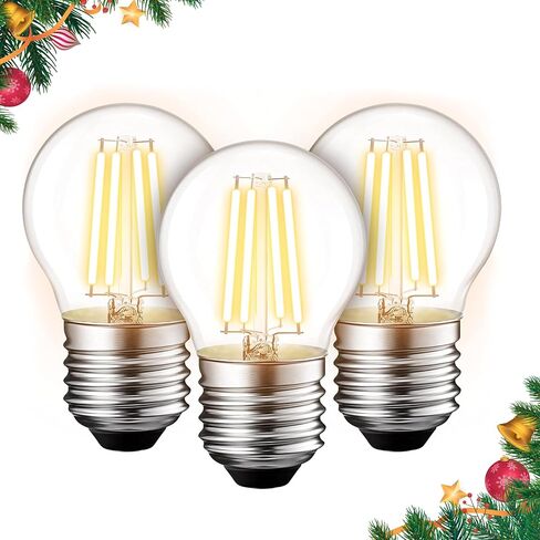 BlueStars G45 E26 Edison LED Filament Globe Bulb 120V 5W (60 Watt Equivalent), 2700K Warm White Light 550lm Non-Dimmable for Indoor Outdoor Holiday Home Decoration - 3 Packs in Saudi Arabia