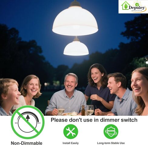 مصابيح مصباح LED Depuley E26: 12 حزمة مصابيح تشاندلاير لمبة 6W مكافئة 60W-Edison Vintage Light in Kuwait