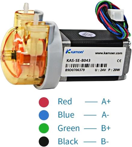 KAS Small Peristaltic Dosing Water Pump With Stepper Motor, 3 Rotors, Silicone/BPT Tube 12V/24V(B08,Se-24v-3 Rotors) in Saudi Arabia