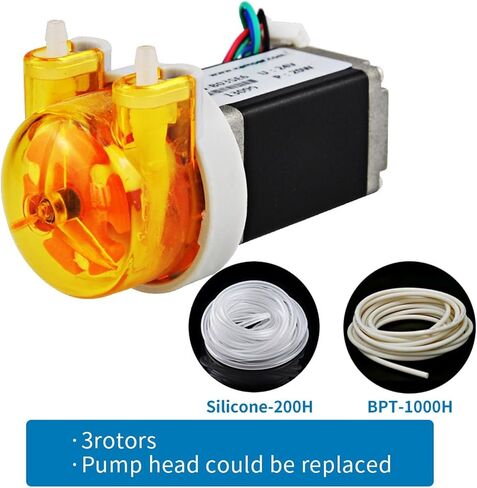 KAS Small Peristaltic Dosing Water Pump With Stepper Motor, 3 Rotors, Silicone/BPT Tube 12V/24V(B08,Se-24v-3 Rotors) in Saudi Arabia