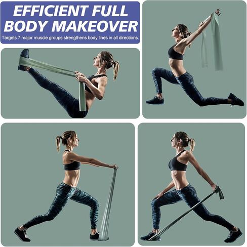 Workout Resistance Bands - Natural Latex Exercise Bands for Physical Therapy, Stretching, Yoga, Pilates, Strength Training & Home/Gym Fitness in Saudi Arabia