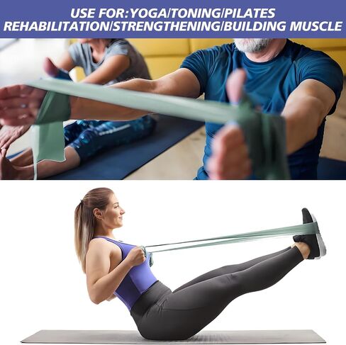Workout Resistance Bands - Natural Latex Exercise Bands for Physical Therapy, Stretching, Yoga, Pilates, Strength Training & Home/Gym Fitness in Saudi Arabia