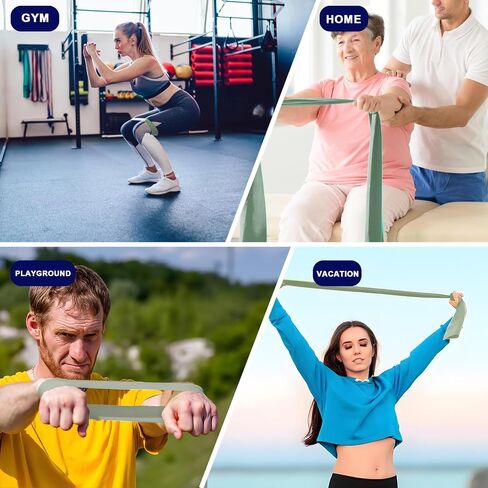 Workout Resistance Bands - Natural Latex Exercise Bands for Physical Therapy, Stretching, Yoga, Pilates, Strength Training & Home/Gym Fitness in Saudi Arabia