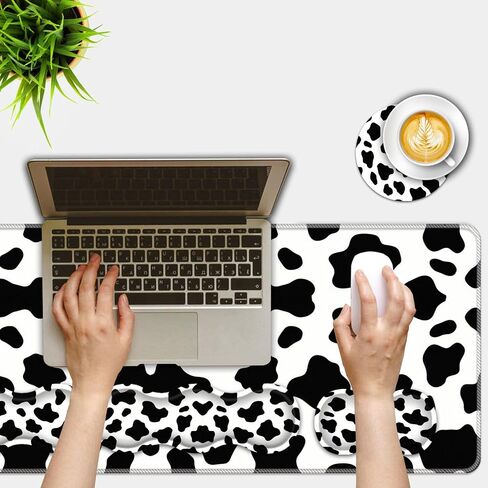 مجموعة لوحة الماوس FGDRFGRW، (31.5 × 11.8 بوصة) وسادة مكتب + مسند معصم لوحة المفاتيح + مسند معصم الماوس + قاعدة للمكتب والمنزل والكمبيوتر والكمبيوتر المحمول، ابق إيجابيًا في العمل الجاد واجعله يحدث اقتباسات ملهمة in Saudi Arabia