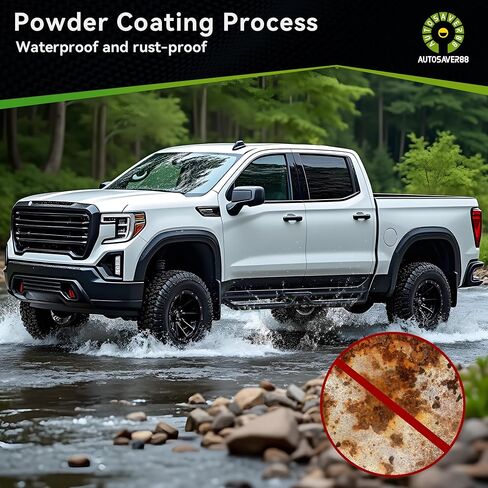 AutoSaver88 6 بوصات تشغيل لوحات متوافقة مع 2019-2025 RAM 1500 CREW CREW NEW BODY ، خطوات جانبية من الفولاذ المقاوم للصدأ قضبان NERF المسحوق الأسود المطلي بالمسحوق الأسود المطلي بالمسحوق الأسود in Kuwait