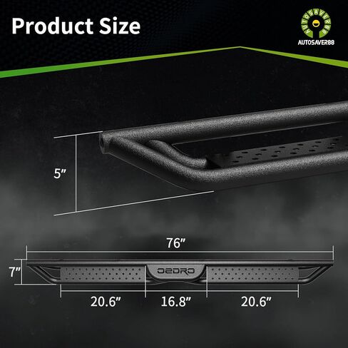 AutoSaver88 6 بوصات تشغيل لوحات متوافقة مع 2019-2025 RAM 1500 CREW CREW NEW BODY ، خطوات جانبية من الفولاذ المقاوم للصدأ قضبان NERF المسحوق الأسود المطلي بالمسحوق الأسود المطلي بالمسحوق الأسود in Kuwait