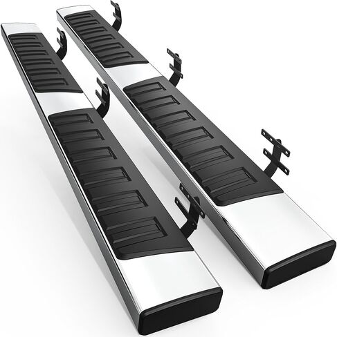 AutoSaver88 6 بوصات تشغيل لوحات متوافقة مع 2019-2025 RAM 1500 CREW CREW NEW BODY ، خطوات جانبية من الفولاذ المقاوم للصدأ قضبان NERF المسحوق الأسود المطلي بالمسحوق الأسود المطلي بالمسحوق الأسود in Kuwait