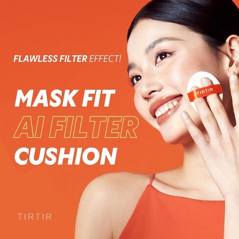 [*Mini Size*] TIRTIR Mask Fit Ai Filter Cushion Foundation | AI-Like Semi-Matte Finish - Up to 72-Hour Medium to Full Coverage Korean Make up Beauty, #25N Mocha, 0.15 oz in Kuwait