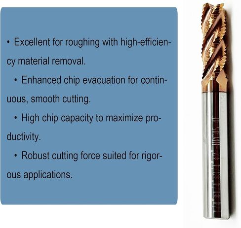 1pcs 1/4 "مجموعة مطحنة النهاية الخشنة ، أجهزة التوجيه 4-flute كربيد ، 1/4" شانك ، طول القطع 3/4 "، HRC45 للسبائك الصلب والصلب الصلب-أدوات CNC الدقيقة in Saudi Arabia
