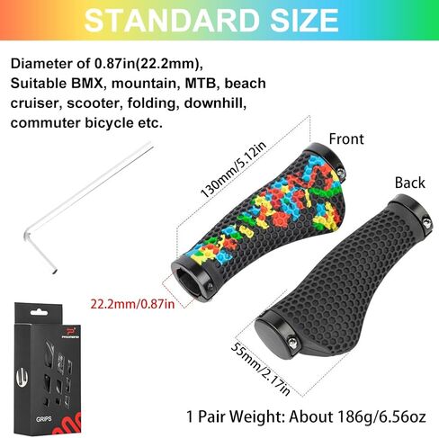Bike Handlebar Grips, Ergonomic Design Bicycle Grips Widen Holding Rubber Bike Handlebar Grips with Aluminum LockGrips for E-Bike Scooter Foldable Bicycle in Saudi Arabia