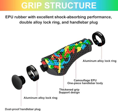 Bike Handlebar Grips, Ergonomic Design Bicycle Grips Widen Holding Rubber Bike Handlebar Grips with Aluminum LockGrips for E-Bike Scooter Foldable Bicycle in Saudi Arabia