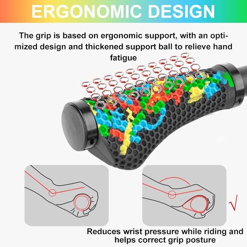 Bike Handlebar Grips, Ergonomic Design Bicycle Grips Widen Holding Rubber Bike Handlebar Grips with Aluminum LockGrips for E-Bike Scooter Foldable Bicycle in Saudi Arabia