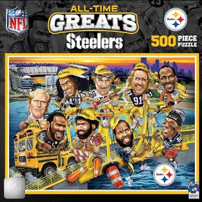 Baby Fanatic MasterPieces 500 Piece Sports Jigsaw Puzzle for Adults - NFL Pittsburgh Steelers All-Time Greats - 15x21