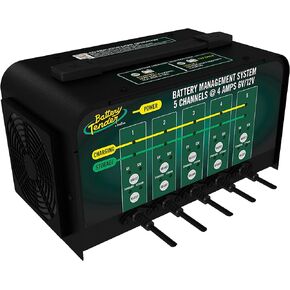 Battery Tender 5 Bank Multibank Charger - 20 AMP (4 AMPs Per Bank) - Selectable 12V / 6V - Smart and Switchable 12V Multi Battery Charger and Maintainer for Automotive and Marine - 021-0133-DL-WH