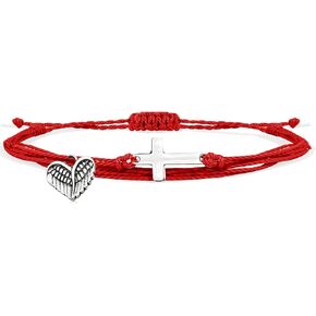 Hearts of Angel Wings, Cute Friendship Bracelets for Women, Gift for Friends Female, Open Heart Bracelet Sterling Silver, Matching BFF Friendship Bracelets