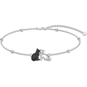 AOBOCO 925 Sterling Silver Butterfly/Cat Sunflower Bracelet for Girls 7-9 inches Adjustable Link Chain Bracelet Birthday Jewelry Gifts for Women