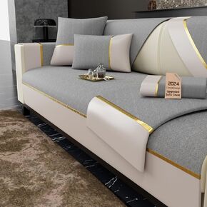 Sofa Couch Cover, Luxury Soft Cushion Sofa Seat Slipcovers, Washable Fuzzy Furniture Protector with Non Slip Elastic Bottom (1pc/28"x35"/Rectangular)