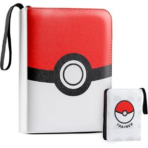 4 Pocket Card Binder, Waterproof Trading Card Binder, 400 Pockets, Double Sided, PU Leather Card Binder, Zipper Collector Card Album for MTG, TCG, Sports Cards in Saudi Arabia