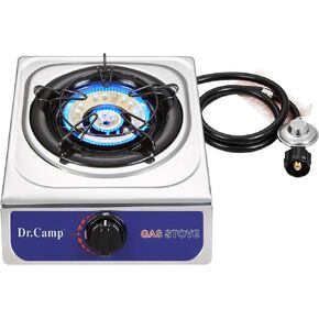 12000 BTU Single Auto Ignition Camping Garden Outdoor Camp Garden Hiking Fishing Propane Stove Cooker Griddle, Include CSA listed regulator and gas hose