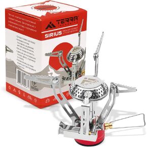 Backpacking Stove Naos - Compact Portable Gas Burner for Camping, Hiking, Trekking - Lightweight Outdoor Cooker - Stove Power 3200 Watts
