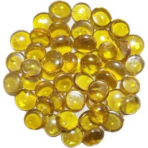 Yellow Flat Glass Marbles for Vase Filler, 1Lb Glass Marbles, Glass Stones for Vase Aquarium Table Scatter Decor in Kuwait