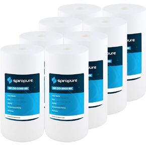 SpiroPure SP-DD-2501-BB 10x4.5 BB 1 Micron Spun Melt-Blown Polypropylene Water Filter Cartridge SDC-45-1001 DGD-2501 155359-43 (Case of 8)