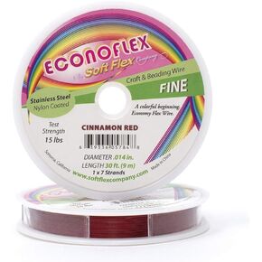 Soft Flex Econoflex Hobby Beading Wire - Fine Gauge 0.014-30 Feet No Lead Crafting Wire