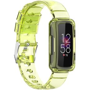 Chofit Protective Case with Strap Bands Compatible with Fitbit Luxe/Inspire 2 /Inspire/Inspire hr/Ace 2/Ace 3 Protective Bumper Case Cute Soft Watch Strap for Men and Women